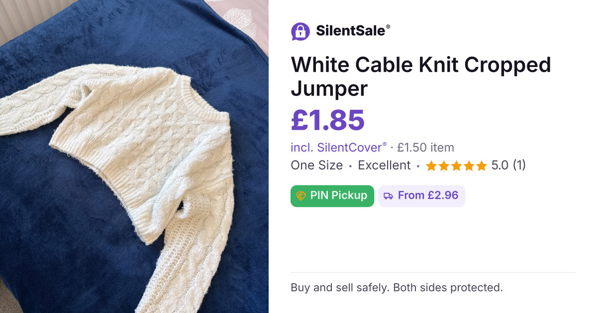 White Cable Knit Cropped Jumper