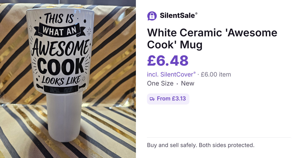 White Ceramic 'Awesome Cook' Mug