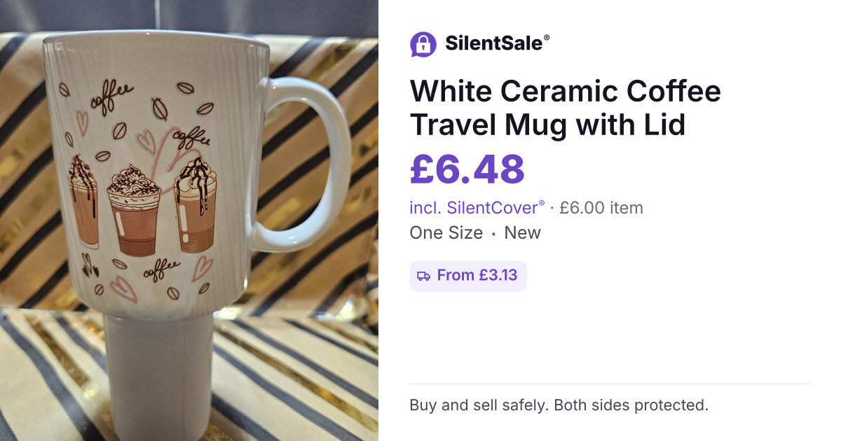 White Ceramic Coffee Travel Mug with Lid
