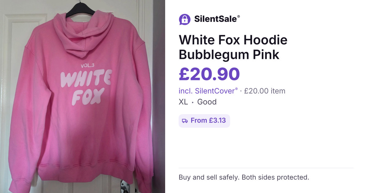 White Fox Hoodie Bubblegum Pink