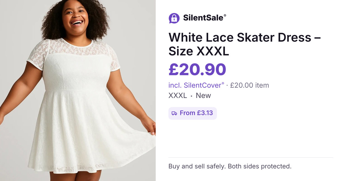 White Lace Skater Dress – Size XXXL
