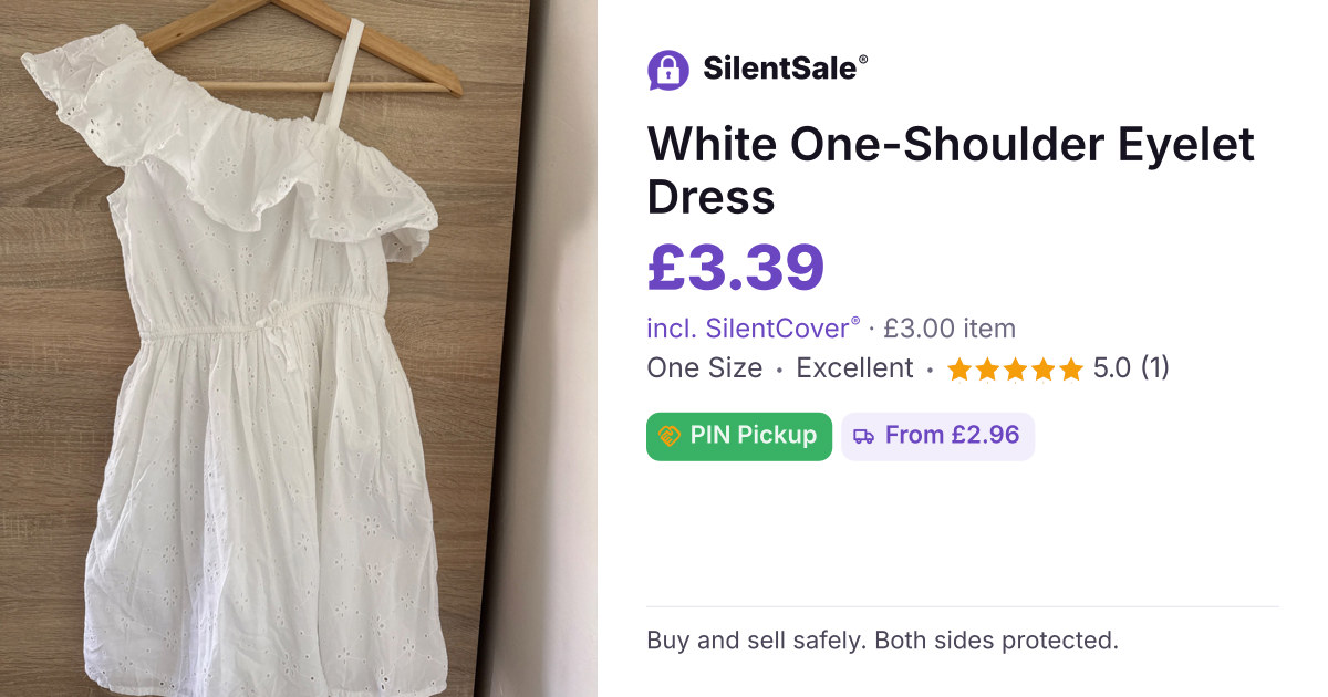 White One-Shoulder Eyelet Dress
