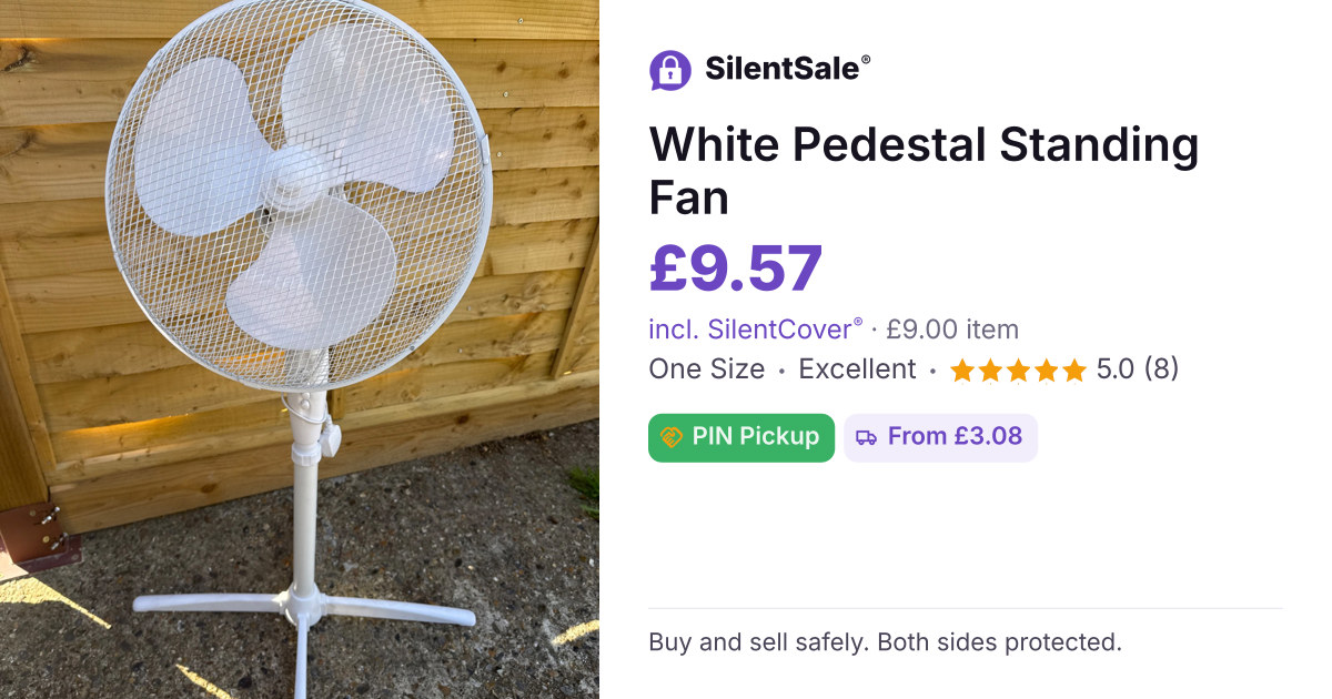 White Pedestal Standing Fan