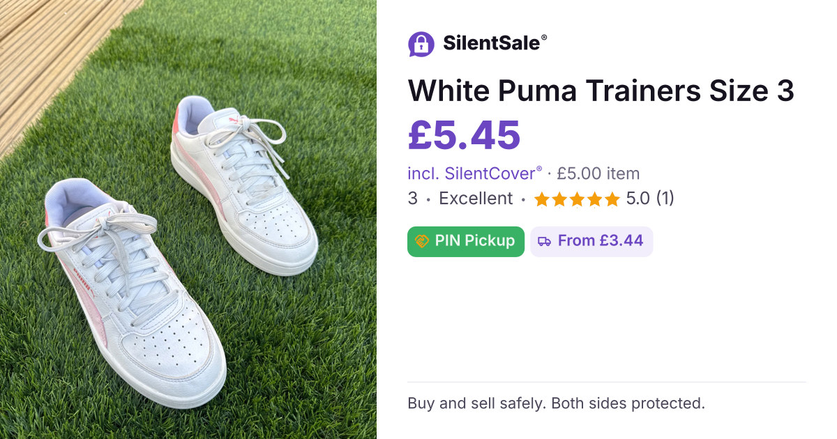 White Puma Trainers Size 3
