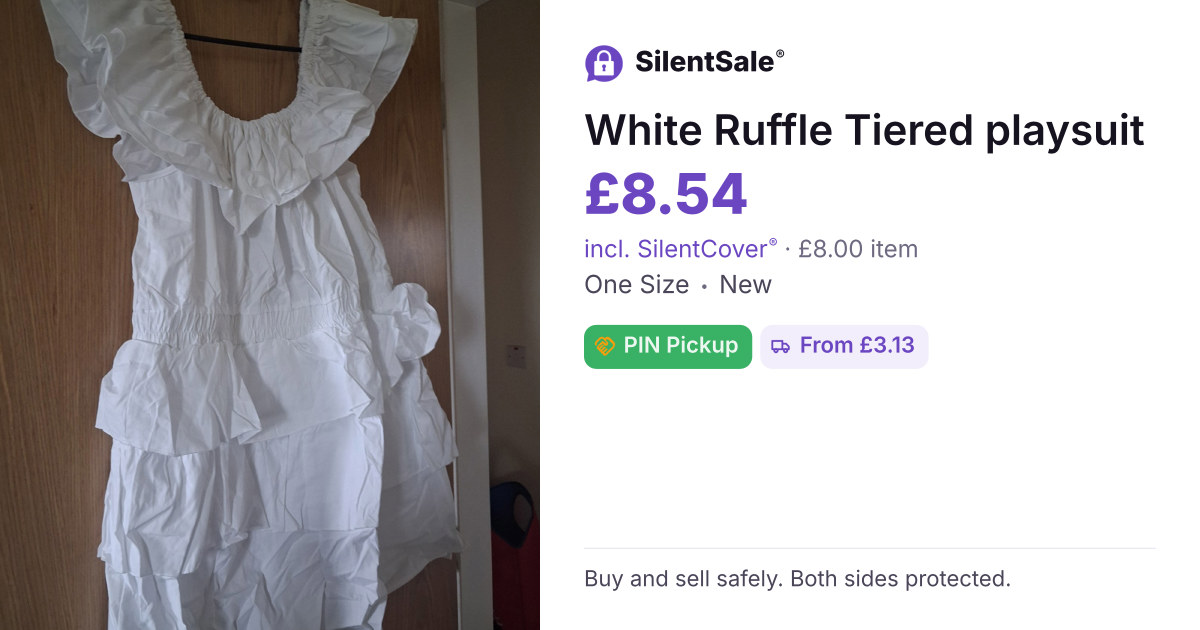 White Ruffle Tiered playsuit