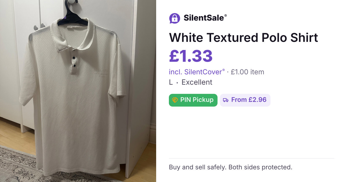 White Textured Polo Shirt