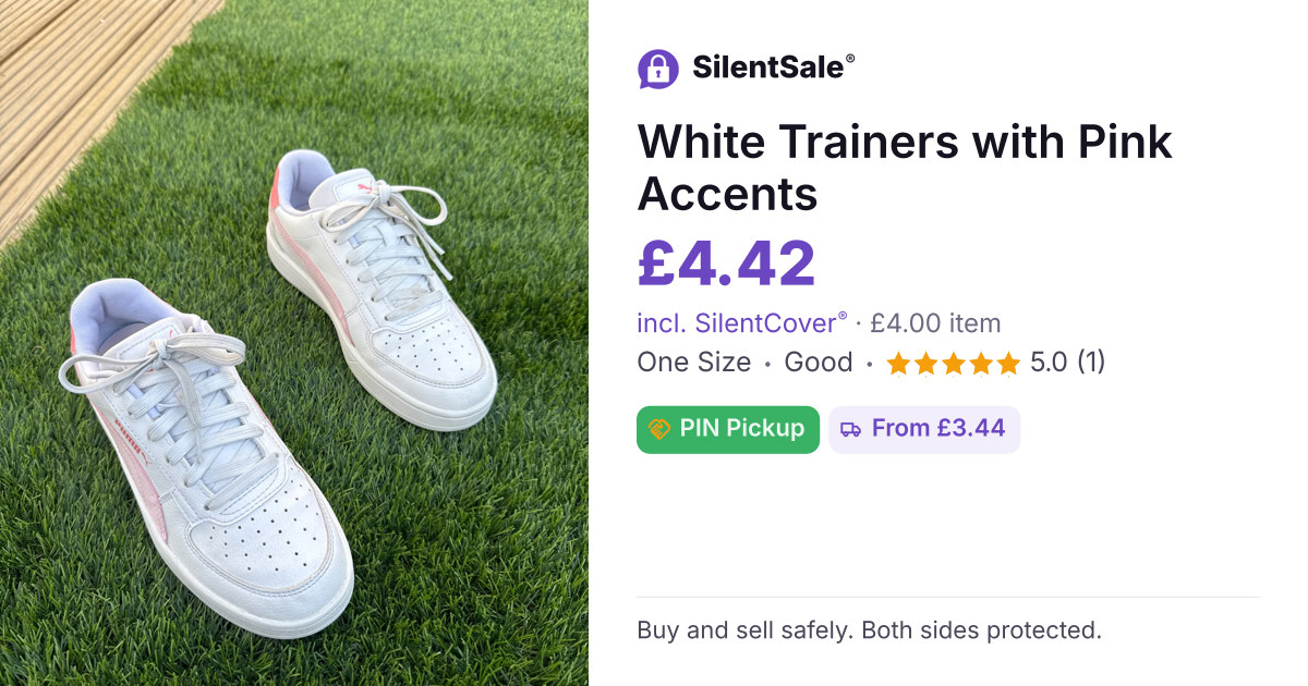 White Trainers with Pink Accents