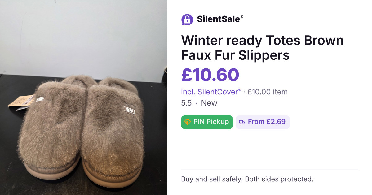 Winter ready Totes Brown Faux Fur Slippers