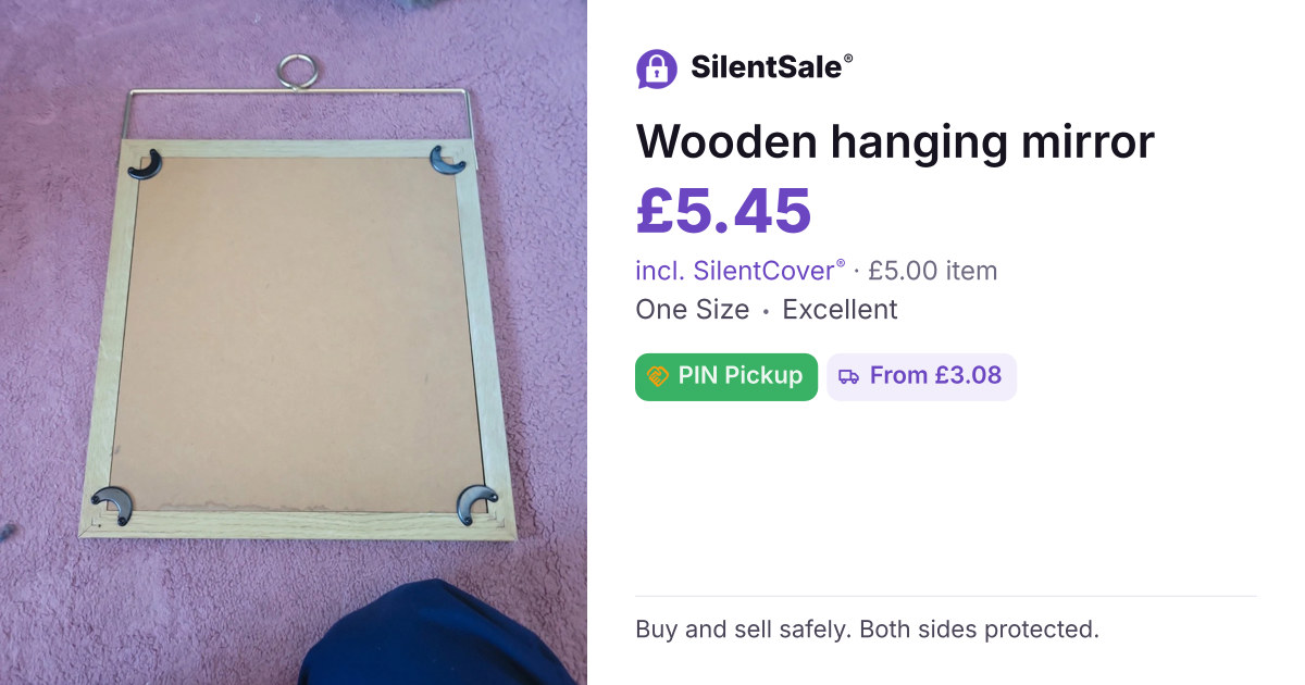 Wooden hanging mirror