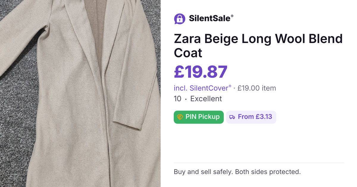 Zara Beige Long Wool Blend Coat