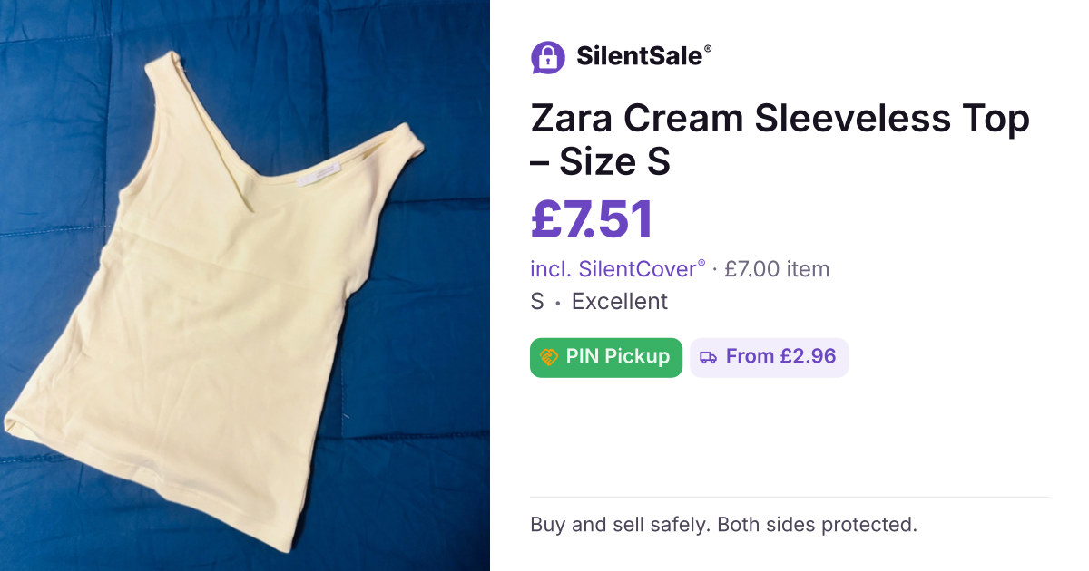 Zara Cream Sleeveless Top – Size S