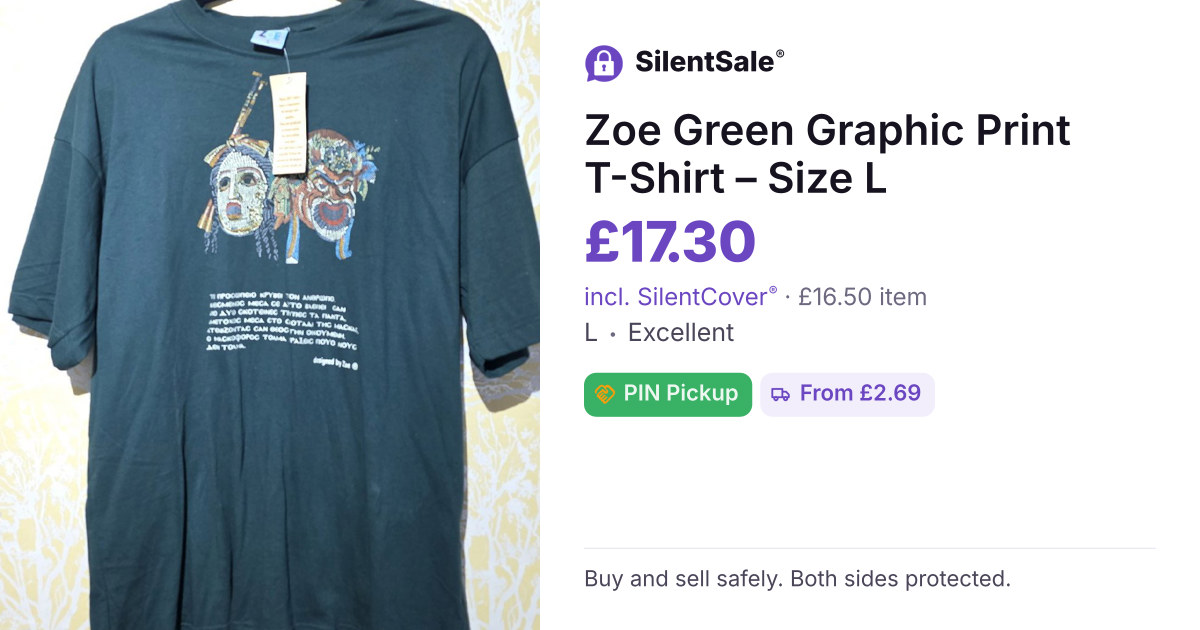 Zoe Green Graphic Print T-Shirt – Size L